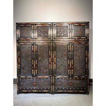 Small Leaf Purple Sandalwood Inlaid Shell Cabinet-AD6285