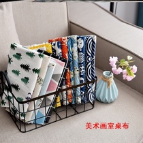 Fine art painting room table cloth tea table cloth 2021 new teenage girls heart room arranged desk cloth small crummy table cloth