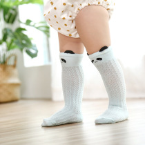 Male and female baby stockings summer mesh socks cartoon cute middle tube over the knee baby cotton mosquito socks