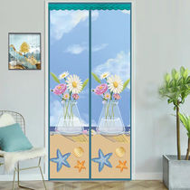 Non-perforated air conditioning curtain magnet summer windproof partition Household kitchen fume anti-mosquito plastic transparent anti-air conditioning