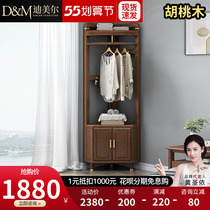 New Chinese solid wood corner clothes hat rack walnut wood with shoe cabinet floor bedroom home multifunctional set clothes hanger