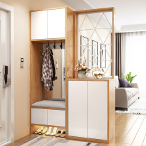 Guyi multi-function entrance cabinet Shoe cabinet with full-length mirror shoe stool Living room simple modern screen partition