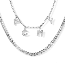 PCMY Birthday Gift Boomer Butterfly Lovers Cross Lock Bone Chain Original Neck Chain Titanium Steel Necklace European and American Double