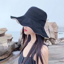 Double-sided fishermans hat female Japanese big hat brim shade female hat spring style sun hat