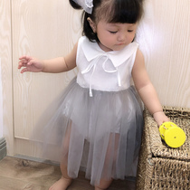 Female baby clothes summer clothes newborn triangle ha clothes shirt baby clothes dress baby Princess full moon 100 days dress