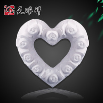 Heart-shaped white marble wreath Quyang handmade stone wreath Cemetery burial supplies decorative ornaments