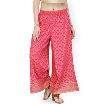 Indian wide-leg pants cotton one-size print Indian shirt hot Gold National Wind Rose Red spring and summer sweat absorption breathable