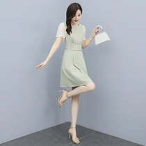 Bubble Sleeves Dress dress Women Summer 2021 New womens dress Gentle Ensemble small sub-high temperament A word dress