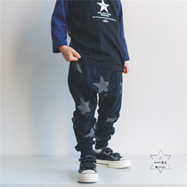 Lanikiki autumn winter new male girl stars full print casual gross lap trousers