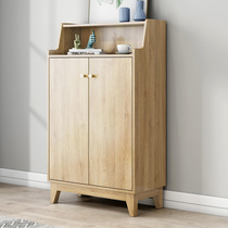 Solid wood shoe cabinet doorway large capacity containing storage modern minima balcony living room door hall Xuanguan cabinet Nordic