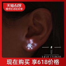 LED glowing earrings RAVE jewelry equipment trampoline Electric nightclub party men and women luminous zircon gem earrings