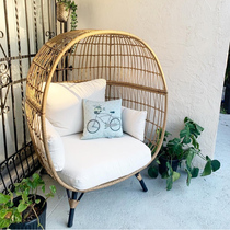 Outdoor leisure rattan bed Birds Nest sofa combination single double rattan chair furniture rattan Birdcage sofa sofa bed