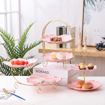 European style double-layer fruit plate creative home afternoon tea snack tray wedding candy pastry dessert table set