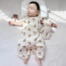 Newborn baby vest style sleeping bag Summer thin start baby gauze Childrens summer sleeping anti-kick by thever