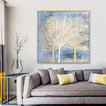 Hand painted oil painting Modern minimalist abstract Tree decoration painting Living room sofa Everything growing light and luxurious restaurant hanging painting