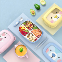 Childrens lunch box lunch box lunch box 304 stainless steel partition plate water insulation Primary School students lunch box spoon Fork chopsticks set