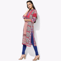 Wild man small decorated ethnic wind with long style of elegant printed import Indian womens dress Summer 7 Sleeves Display Slim blouses