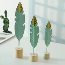 ins Nordic creative wrought iron feather ornaments living room bedroom decorations creative shooting props simple furnishings