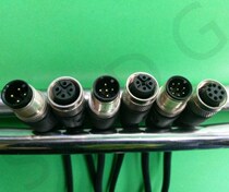 M12 Air plug 4 Core 4p pin hole bending straight headband with line 2 m 5 m Sensor connector waterproof connecting wire