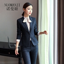 Norman Ji Fashion Ladies Suit Temperament Small Aroma Ethos Manicure Ssuit Positive Dress Checkered Professional Suit