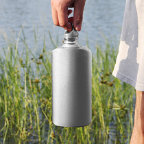 Outdoor mountaineering kettle single-layer flat narrow mouth pure titanium 800ML kettle Titanium FLAT jug ultra-lightweight portable health