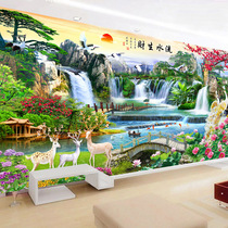  2021 new diamond painting cross embroidered full diamond living room large landscape painting landscape spot stickers diamond embroidered peacock elk