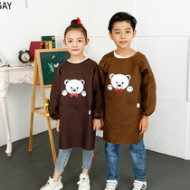 Childrens hood clothes Long sleeves Sleeves Apron Drawing Clothes Kindergarten Baby Eating Clothes Fine Art Painting Clothes Custom Logo print