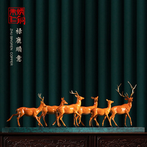 Zhu Bingren Tonglu Deer Shunyi Color Copper Deer Carving Ornaments Home Accessories Crafts Gifts