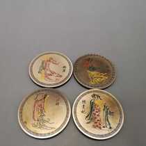 Pure Brass Old Brass Four Great Beauties Round Town Ruler Wende House Swing Pieces Town Paper Book House Supplies A Set Of Playful Chore