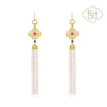 We go to the national wind fashion accessories Ming Dynasty Cloud Pearl Earrings pearl Earrings Light Extravagant Jewelry Retro Yunzhu