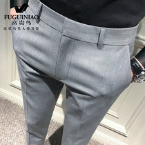 Fugui bird summer ankle-length pants men slim casual pants Korean trend small foot pants 2021 men spring and autumn trousers
