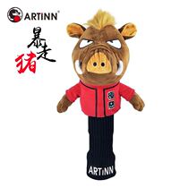 Artinn golf driver set berserk pig golf cartoon cap set club cover new