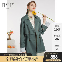 FINITY2021 spring womens new fashion long sleeve loose long windbreaker womens waist slim coat
