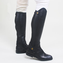 () Equestrian leg guards cowhide breathable Knight equipment anti-wear and durable