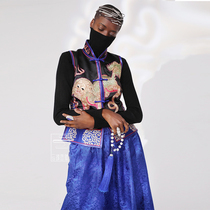  Cloud decoration totem original design womens horse clip old embroidery plate Gold Lion double-sided embroidered stand-up collar waistcoat retro womens vest