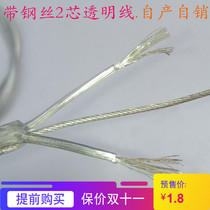 Transparent round wire 2*0 75 square strip steel wire wire copper core wire power cord DIY lighting lamp accessories chandelier I