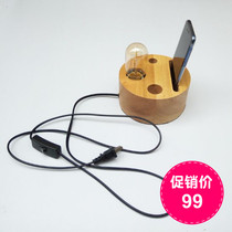 E27 screw head lamp holder wood table lamp small night light DIY lighting lamps accessories Creative retro personality decoration