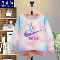 Girls Sweater Spring and Autumn Style 2022 New Childrens Western-style Casual Top Girls Big Childrens Tie-Dye Autumn Fashion Fashionable Childrens Clothes