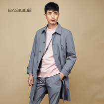 Japanese-style light unlined single-breasted windbreaker Yuanben 280019 mens autumn wear long slim casual jacket