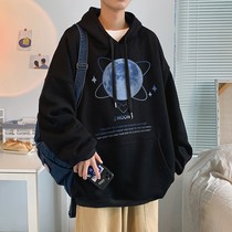 Sweater mens spring and autumn new trendy brand ins loose all-match Li Ning flag simple casual early autumn hooded jacket