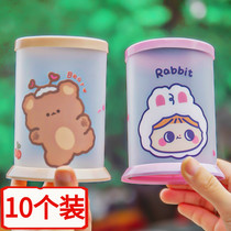 Cartoon Creativity DIY Round Folding Pen Holder Small Fresh Ins Desk Face Stationery Containing Pen Barrel Student Gift