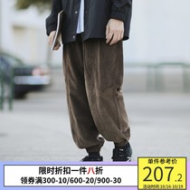 PSO Brand Japanese retro corduroy pants mens Tide Brand toe overalls handsome casual trousers