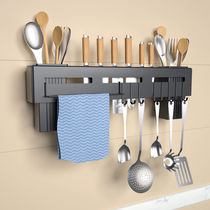 Knife holder Household multi-function wall-mounted non-perforated kitchen supplies Chopstick tube knife integrated storage shelf