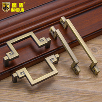 Eagle shield new Chinese cabinet door handle pair mounted green bronze European drawer Antique wardrobe Kitchen cabinet handle American