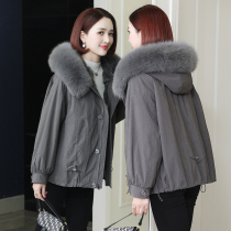 zqqz Parker womens 2021 New Rex rabbit hair liner fox fur collar small man short fur coat 255