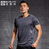 Gym short-sleeved mens loose-fitting quick-drying clothes Sports running t-shirt tight clothes Basketball training clothes half-sleeve top