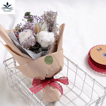 Milan lace with bouquet packaging color with handmade digy lace lace with satin ribbon butterfly knot webbing