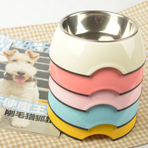 super huop stainless steel dual-purpose pet round bowl dog cat basin decal medium M