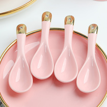 Nordic Creativity Phnom Penh Meal Spoon Kitchen Light Lavish Spoon ceramic Drink spoon Home spoon Home Spoon Net Red Cutlery