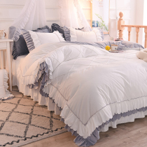 Winter girl heart coral fleece bed four-piece princess wind padded double-sided fleece quilt cover flannel 18 m bed skirt